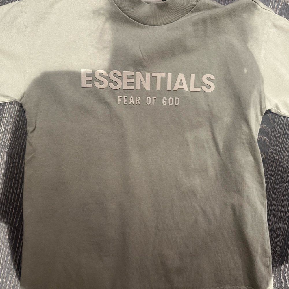Fear of God Essentials Kids Short Sleeve Tee in Olive Green